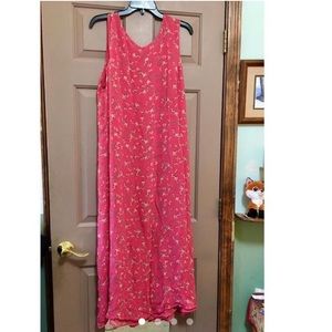Pink 1X Handmade Reversible Floral Maxi Dress